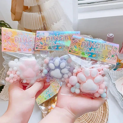 Mini PU Squeeze Toy Cat Foot Mochi Fidget Toy Antistress Ruduce Stress Pinching Cat Paw Soft Relief Relax Toys