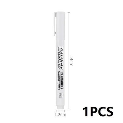 New 1/2/3PCS Waterproof Metal Marker Permanent White Paint Pen Washing Art Painting Graffiti Pens Fabric Wood Leather Marker1MM