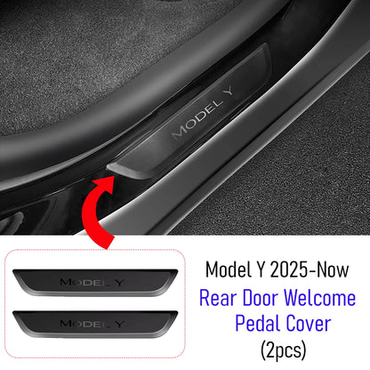 For Tesla Model Y Juniper 2025 2026 Front Rear Door Sill Guard Anti Scratch Dirt Resistant Threshold Strips Interior Accessories