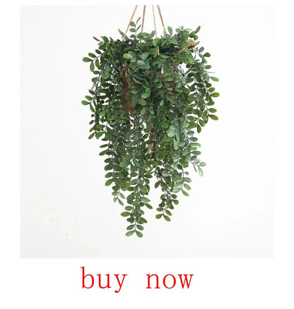 Artificial Hanging Plants Faux Eucalyptus Leaf Greenery Vine Outdoor UV Resistant Plastic Plants for DIY Home Wedding Decoration