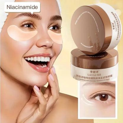 A Box of 60 Caffeine Nicotinamide Radiant Firming Eye Masks, Rich in Ingredients Beneficial for the Body, Can Be Used on the Entire Face, Releasing Eye Strain at Any Time, Moisturizing, Firming, Alcohol-Free, Suitable for All