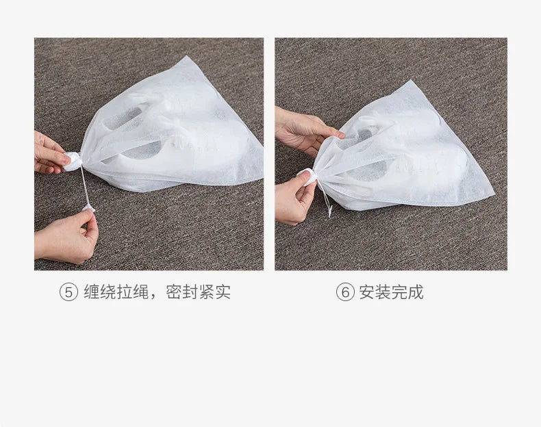 10pcs Shoes Storage Bag Closet Organizer Non-woven Travel Portable Bag Waterproof Pocket Clothing Classified Hanging Bags