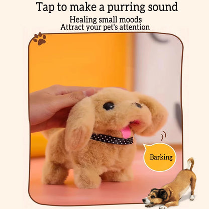 Pet Companion Battery Operated Toy Plush puppy pet electronic interactive toy  walking barking wagging tail Simulation puppy
