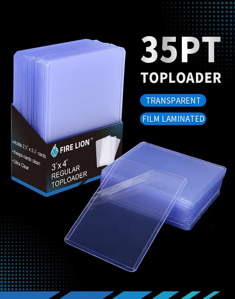 25PCS Toploader Card Sleeve 35PT Top Loader Card Protector for PKM 3” X 4“ Standard Size Rigid Hard Card Holder for MTG TCG Card