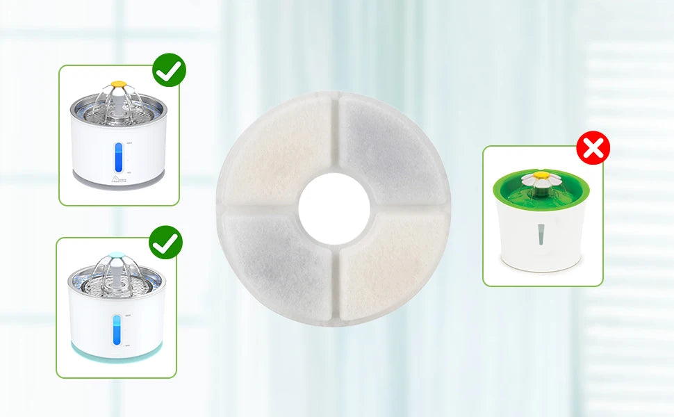 Replacement Activated Carbon Filter set 4/8/12pcs for Cat Water Drinking Fountain Replaced Filters Flower Pet Dog Round Fountain