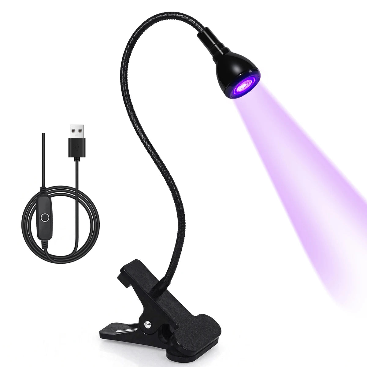 Quick-Drying Nail Lamp Usb Clip Desk Lamp 360 Degree free Rotation Light Nail Polish Uv Curing Violet Light Quick drying