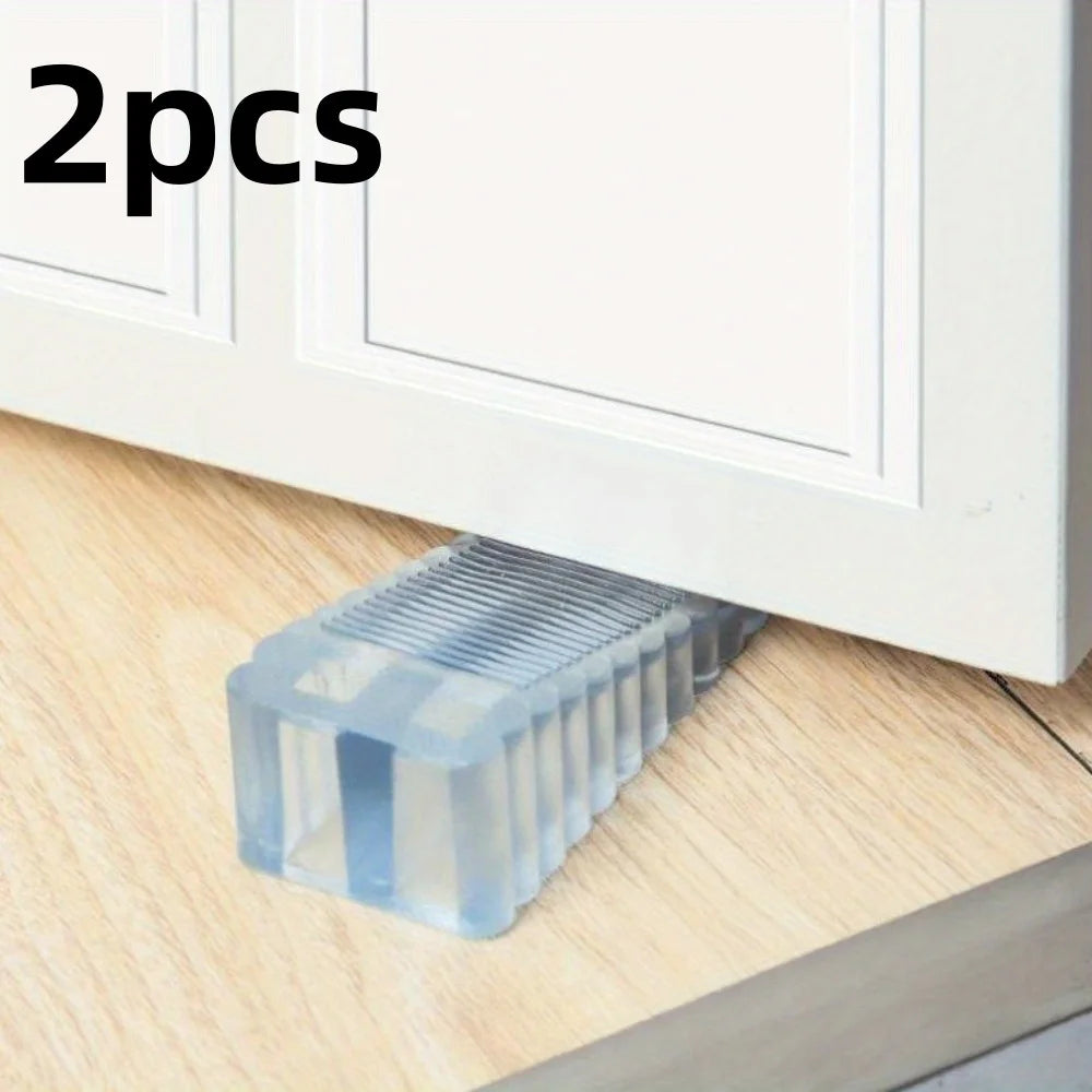 2pcs Transparent Rubber Door Suction Non-Slip Wedge-Shaped Hardware Anti-Collision Door Stopper/Door Top