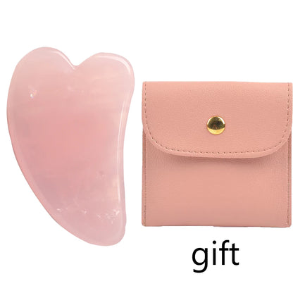 Natural Stone GuaSha Tool Jade Facial Beauty Rose Quartz Scraping Crystal Massager Firm Skin Face Gua Sha SPA