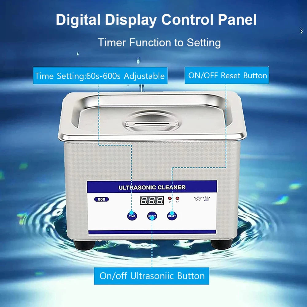 Ultrasonic Cleaner Ultrasound Jewelry Glasses Cleaning Machine 40kHZ High Frequency Ultrasonic Washing Bath for Glasses Jewelry