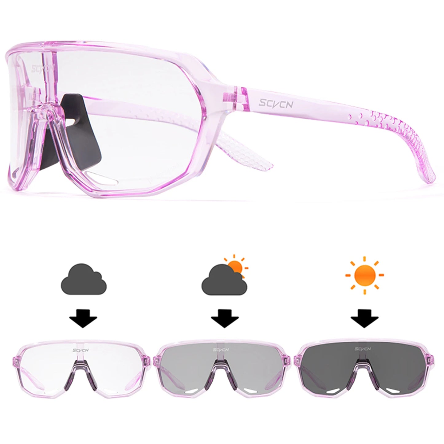SCVCN Men Cycling Glasses Photochromic Sunglasses Mountain Bike Road Bicycle Eyewear MTB Cycle Goggles Sports UV400 Glasses Hot
