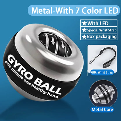 Wrist Power Hand Ball Auto-Start Grip Ball Strengthener Gyroscopic Arm Gyro Hand Ball Home Fitness Forearm Exerciser