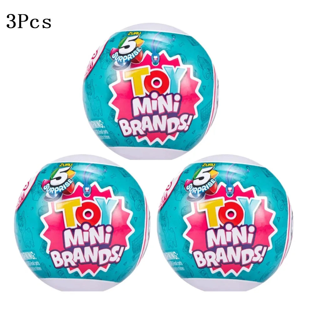 5 Surprise Mini Brands Series 1 by ZURU Mystery Real Miniature Collectible Toy Capsule Anime Figure Toy Birthday Surprise Gift
