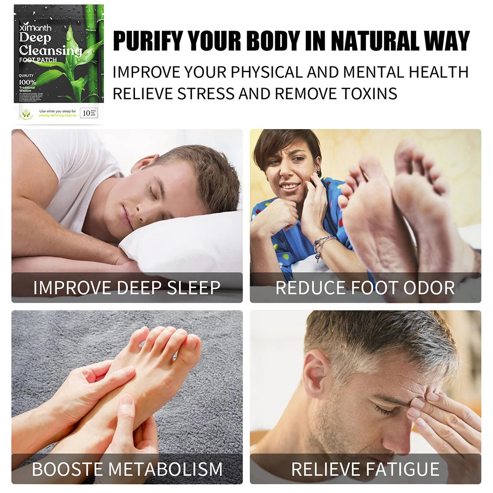 Natural Detox Foot Patches 10-50PCS/Bag Stress Relief Feet Deep Sleep Herbal Detox Sticker Relieve Stress For Foot Care Tools