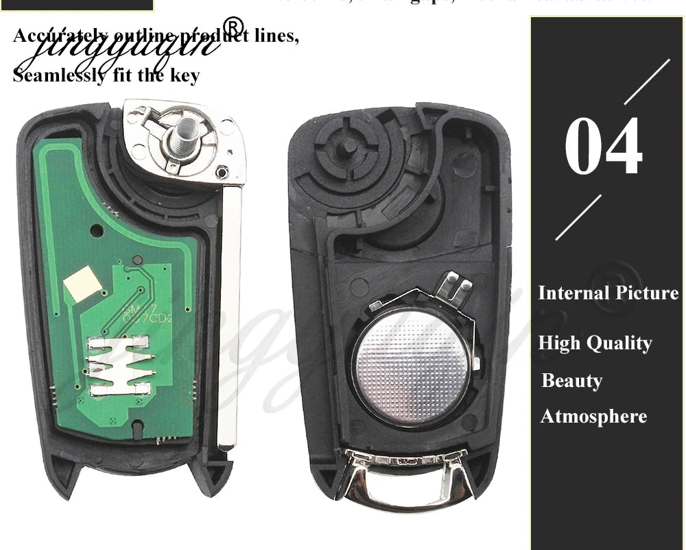 jingyuqin Flip Remote Car Key 433Mhz For Opel/Vauxhall Astra H 2004-2009 Zafira B 2005-2013 Vectra C 2002-2008 Corsa D 2007-2012
