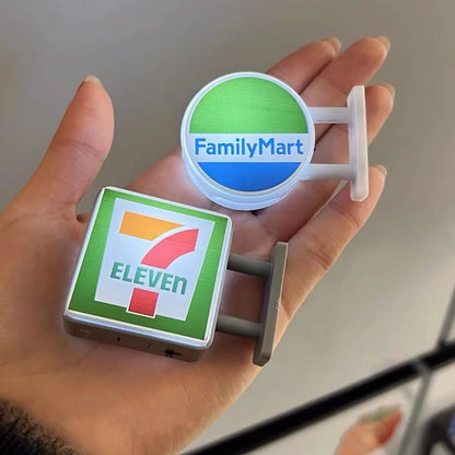 Hot Convenience Store Fridge Magnet Miniature Model Magnetic Attraction Decorate Night Light Atmosphere Light Glowing Signboard