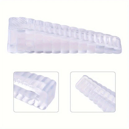 2pcs Transparent Rubber Door Suction Non-Slip Wedge-Shaped Hardware Anti-Collision Door Stopper/Door Top