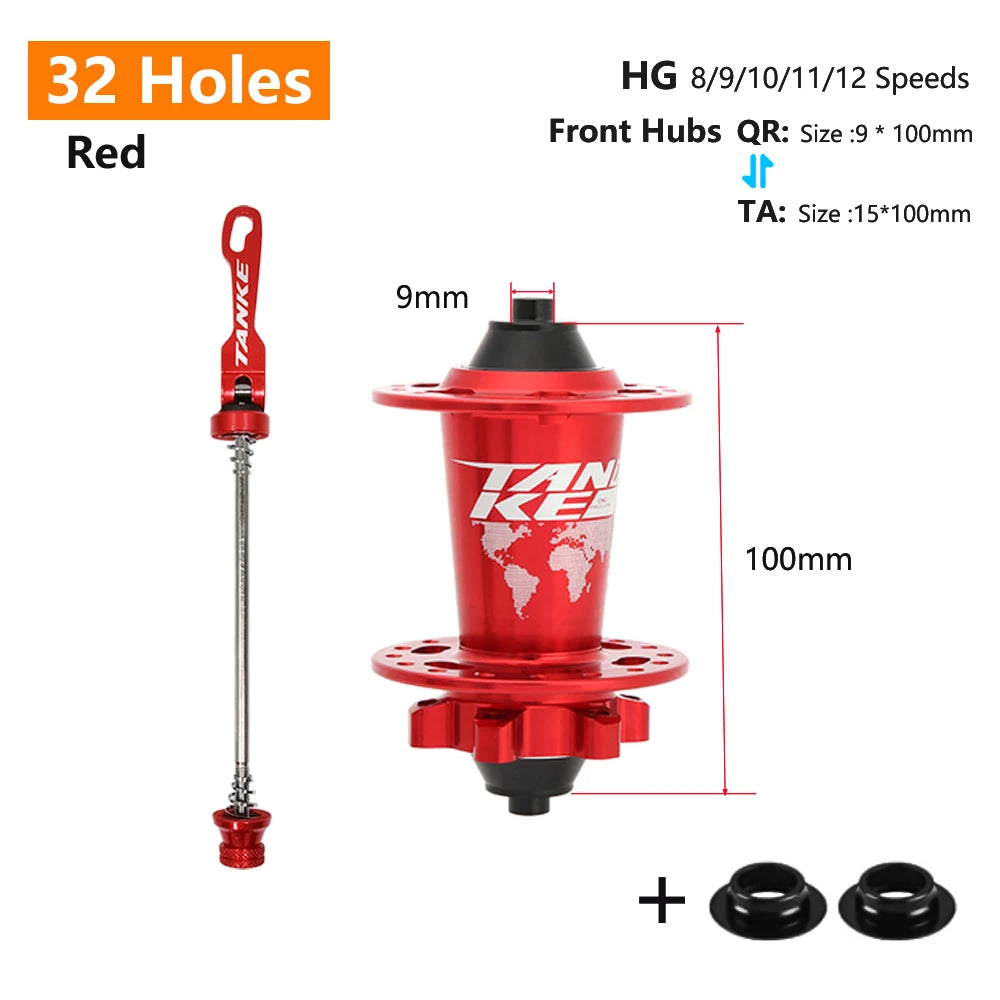 TANKE 120 Click Hub 6 Bearing MTB Mountain Bike Hub Front Rear 28 32 36 Holes QR Thru-axle Exchange Disc Brake Bicycle Hubs HG