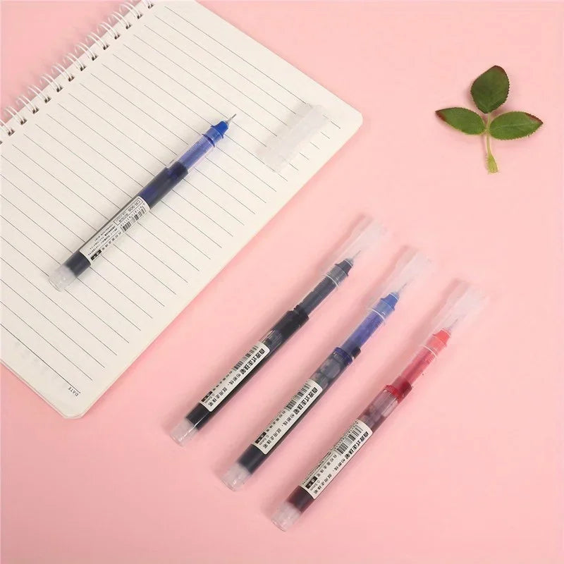 10Pcs High Quality Needle Type Gel Pen Straight Liquid Ballpoint Pens Perfect Kawaii Stationery for School/Office Writing Supply