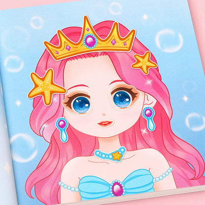 1set Toy Puzzle Stickers Reusable for Girls Cartoon Princess Make a Face Stickers Handicrafts Creative Kids Stickers