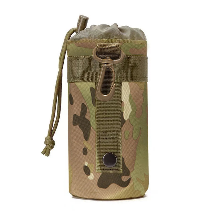 Outdoor Molle Water Bottle Bag Rack Camping Hiking Bicycle Bottle Bag Pulling Rope Multi functional Bottle Bag