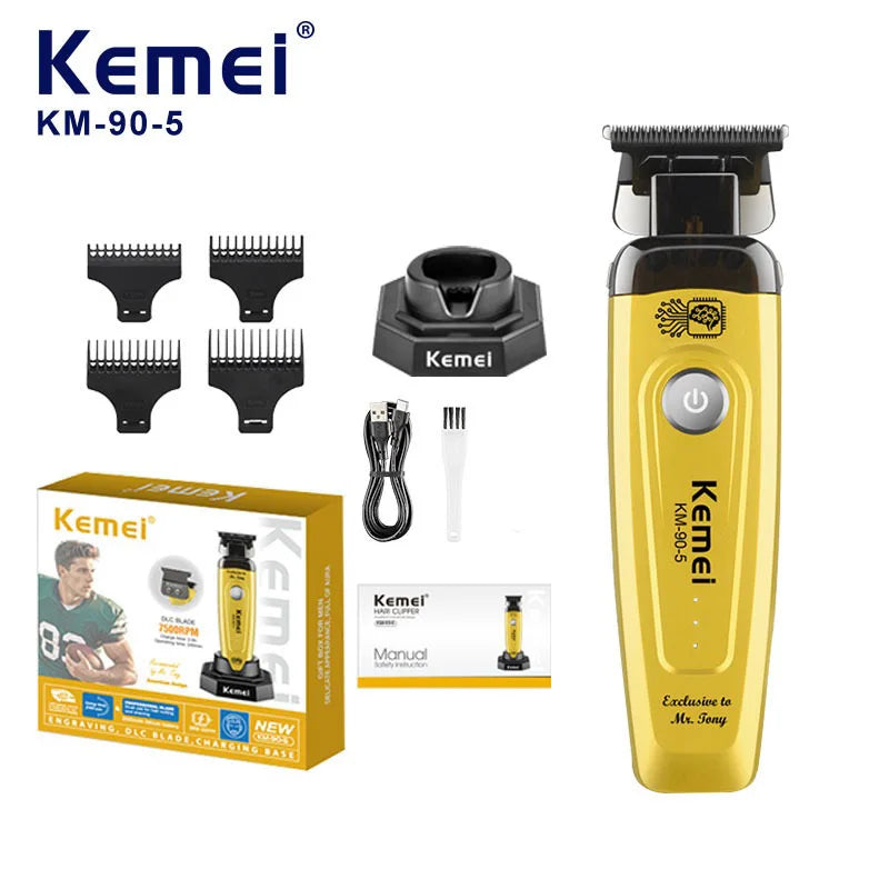 Kemei Professional Brushless Motor Hair Clippers 11500RPM Cordless Barber Electric Hair Trimmer DLC-Blade Hair Cutting Machine