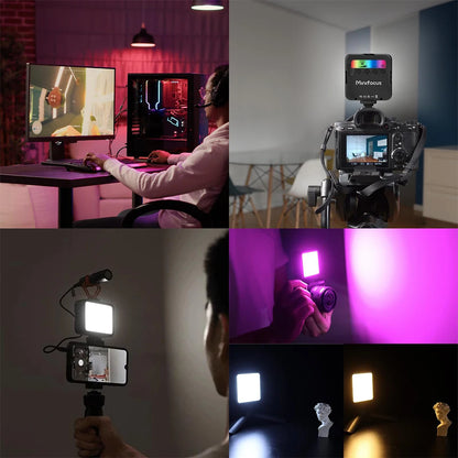 Pocket RGB Fill Light Portable LED Light Video Mini Fill Light For Camera Smartphone for GoPro Laptop Selfie Adjustable RGB Lamp