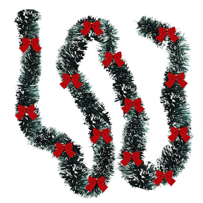 Artificial Christmas Garland Xmas Tinsel Garlands with Bowknot for DIY Wreath Christmas Tree Ornaments New Year Home Table Decor