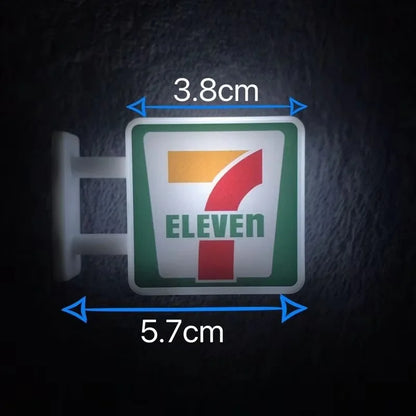 Hot Convenience Store Fridge Magnet Miniature Model Magnetic Attraction Decorate Night Light Atmosphere Light Glowing Signboard
