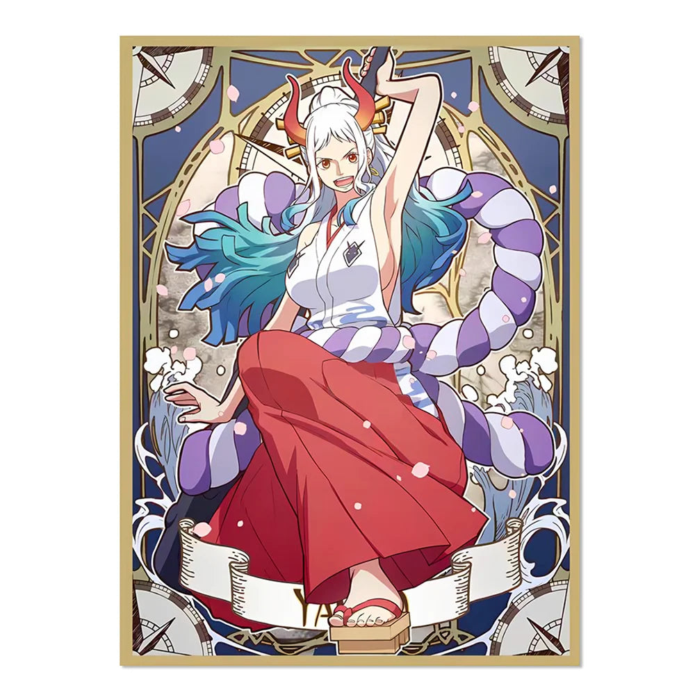 60PCS 67x92mm Holographic  Anime One Piece  Nami /Robin /Yamato /Uta Card Sleeves Board Game Trading Card Protector for PKM/OPCG