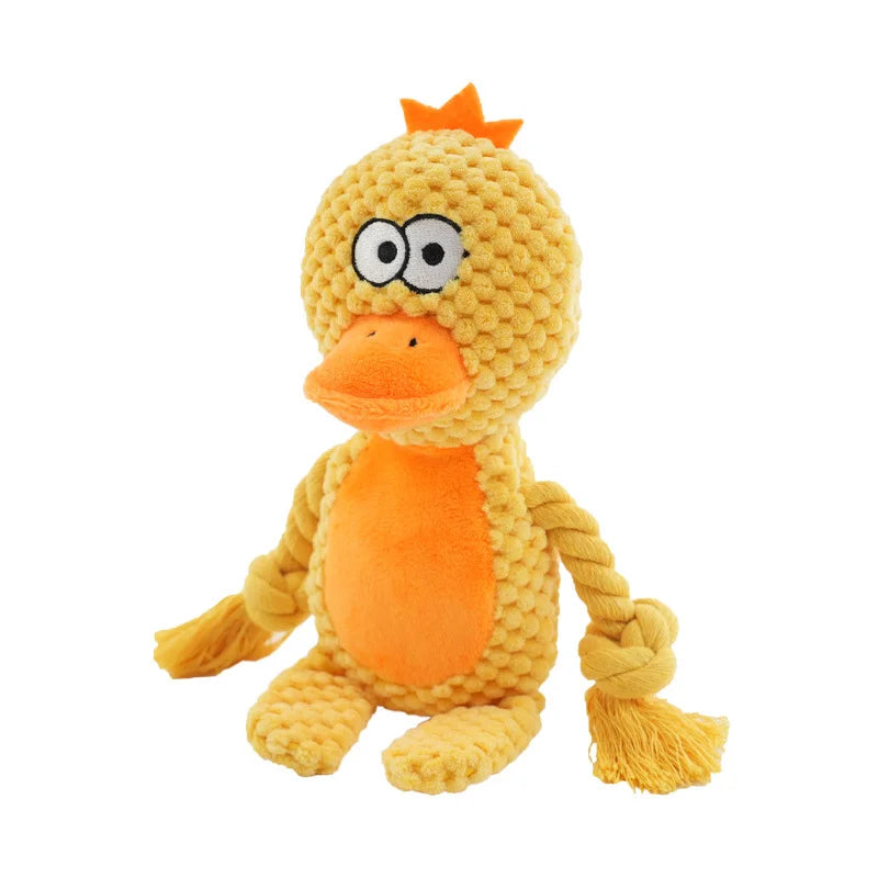 Cute Animal Rope Dog Toy Cute Plush Puppy Chew Pet Squeak Knot Toy Cartoon Rabbit Monkey