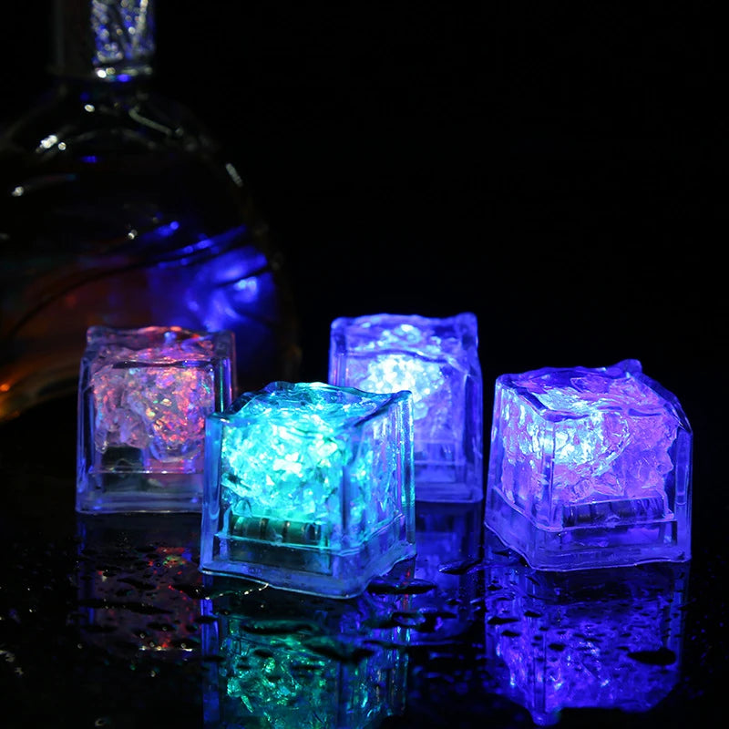 6/12PCS Baby Bath Bathtub LED Light Up Toys Colorful Waterproof Glowing Ice Cube for Bathtub Swimming Pool Birthday Xmas Gift