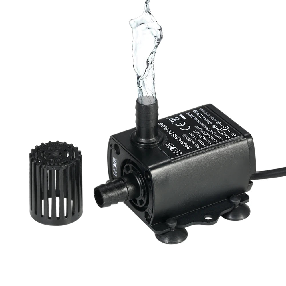 USB DC5V Ultra-quiet Mini Brushless Water Pump Waterproof Submersible Fountain Aquarium Circulating 250L/H Lift 200cm