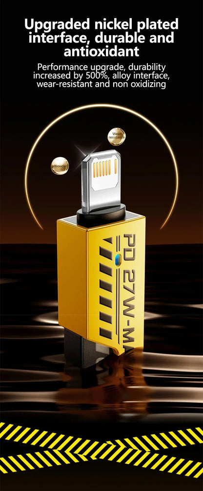 4-in-1 Fast Charging Cable, 65W PD QC Charging Cable with Multiple Connectors, Suitable for Android/iPhone