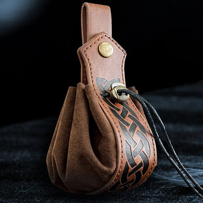 Vintage Waist Bag Belt Pouch Men's Pu Leather Punk Viking Medieval Coin Purse Viking Style Medieval Vintage Portable Coin Purse