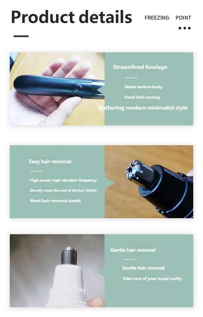 Electric Nose Hair Trimmer Implement Shaver Clipper Men Women Ear Neck Eyebrow Trimmer Shaver Man Clean Trimer Razor Remover Kit
