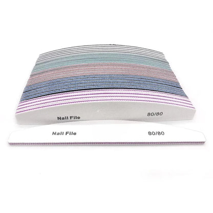 5/25Pcs/Lot Nail File Mix Color 80/100/150/180/240 Grit Professional Sandpaper Cuticle Remover Buffer Files Manicure Tool Set