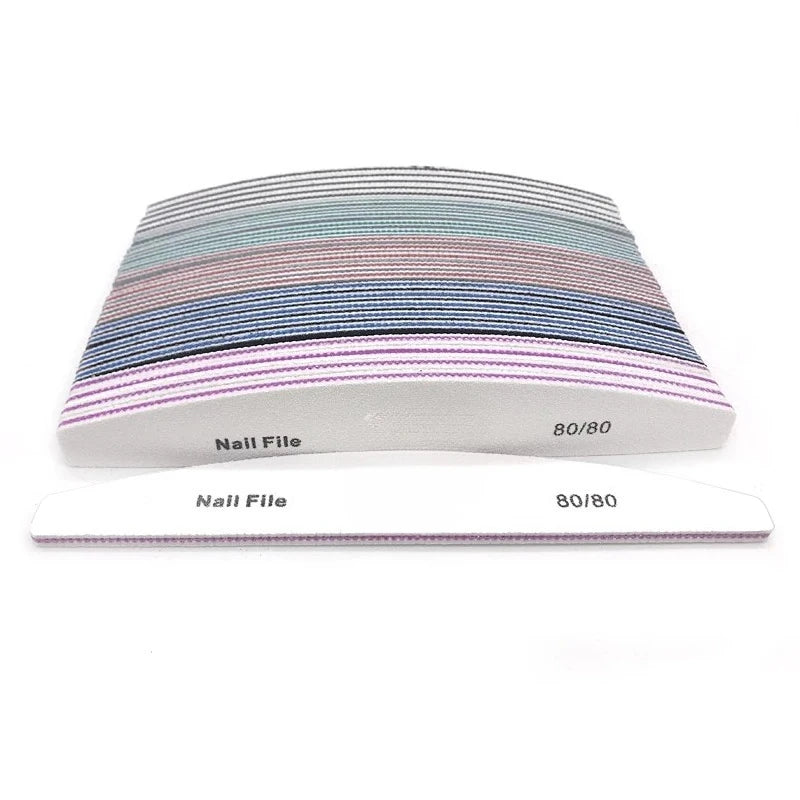 5/25Pcs/Lot Nail File Mix Color 80/100/150/180/240 Grit Professional Sandpaper Cuticle Remover Buffer Files Manicure Tool Set