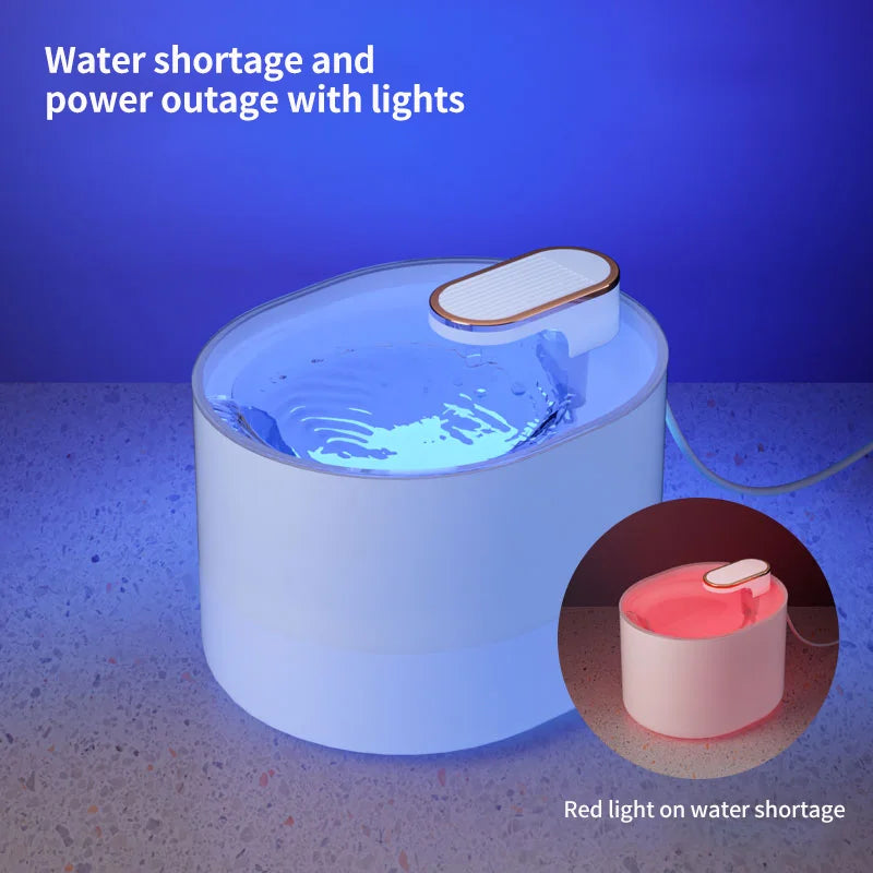 3L Cat Water Fountain with Motion Sensor Automatic Dog Water Dispenser with LED Light Ultra Silent Pet Drinking Water Fountain