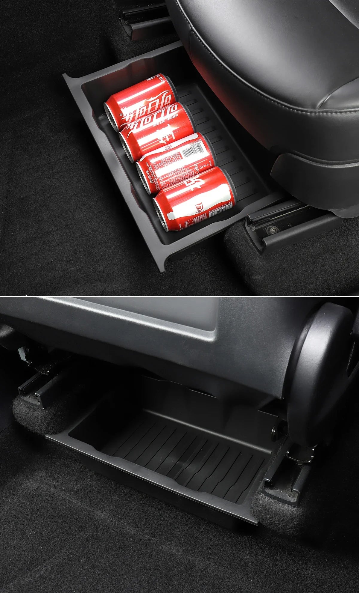 Underseat Storage Box for Tesla Model Y 2021-2024 Seats Drawer TPE Hidden Storage Tray Push Pull Car Organizer Car Accessories