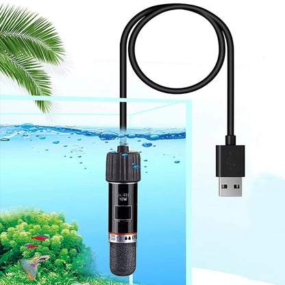 USB Mini Aquarium Heating Rod For Small Fish Tank 26°C Constant Temperature Aquarium Heater Submersible Thermostat Heater 10W