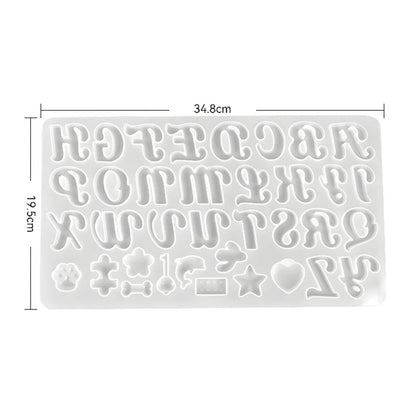 Alphabet Silicone Mold for Epoxy Resin Kit Mixed Style Letters Resin Casting Mold Set DIY Keychain Pendant Jewelry Making Tools