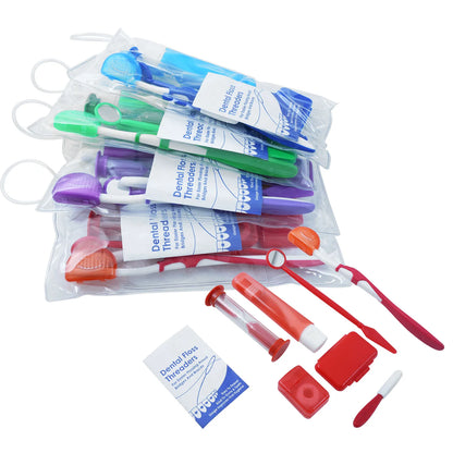 Travel Orthodontic Oral Care Kit Foldable Toothbrush Interdental Brush Dental Floss Ortho Wax Oral Cleaning Teeth Whitening Tool