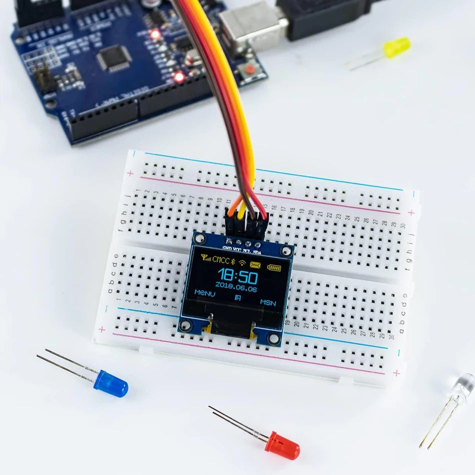 0.96" Inch OLED Display Screen Module I2C IIC 128x64 SS - D - 1306 3.3V-5V Blue/blue Yellow/White for Arduino ESP32 ESP8266