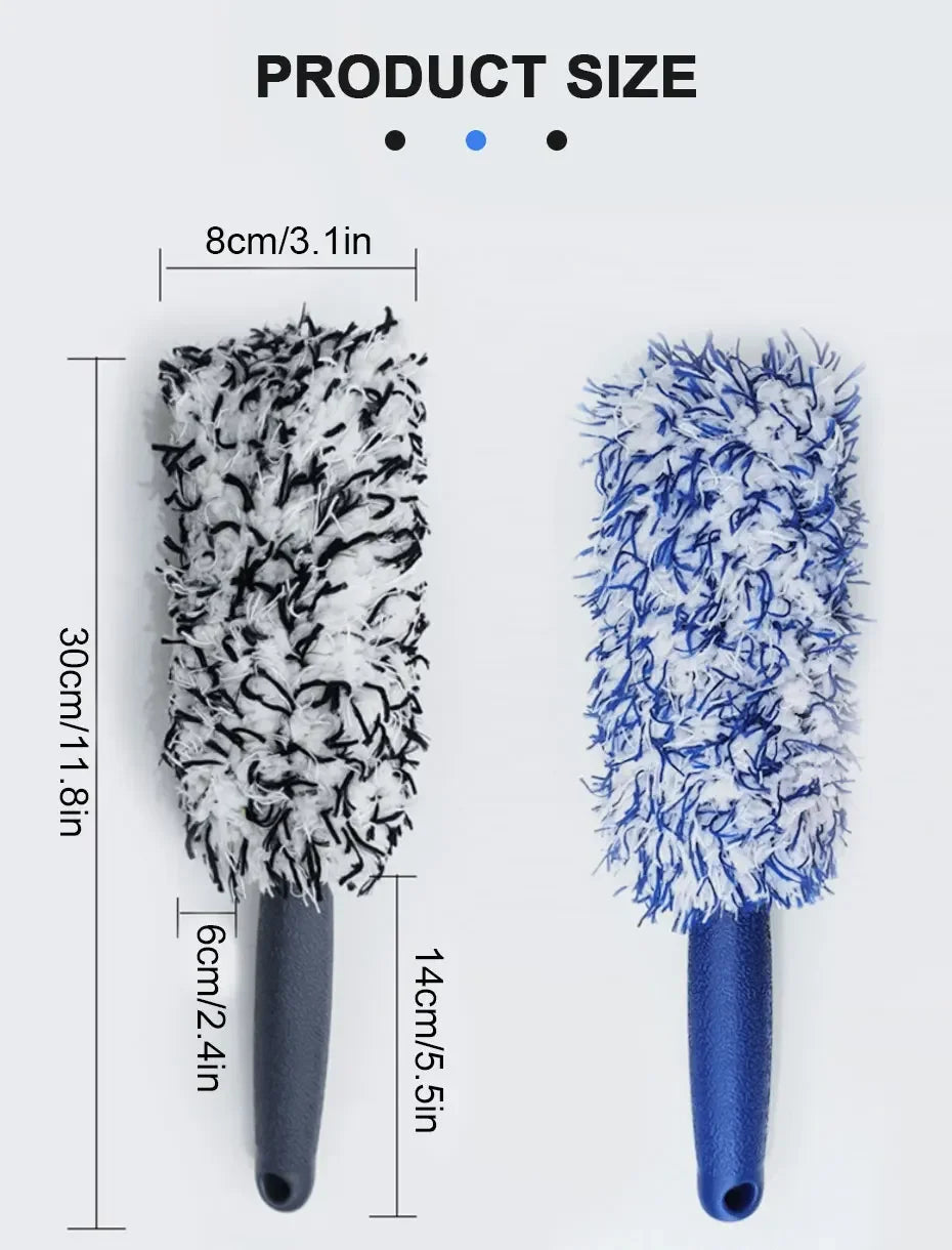 Car Wheel Tire Rim Cleaning Brush Portable Plush Car Wheel Hub Brush Washing Tool Car Detailing Care Dust Removal Brush