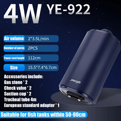 Silent Aquarium Oxygen Air Pump with Check Valve Fish Tank compactor Oxygenator Aquarium Air Compressor Aerator 220v 3w-14w