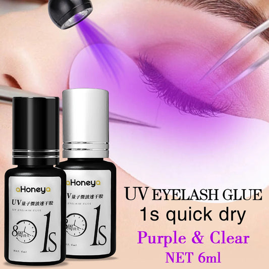 Salon UV Eyelash Grafting Glue Purple UV Lashes Glue 6ML Lasts 50-60 Days Waterproof and Oilproof