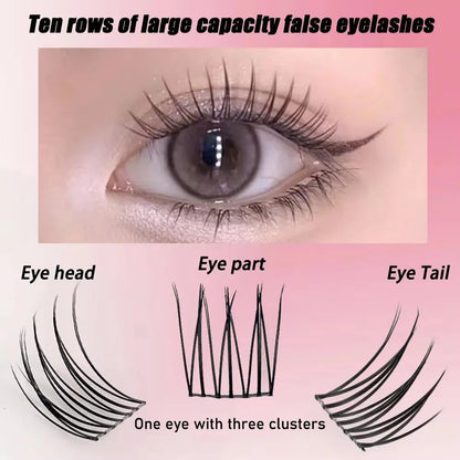 [ACENo need for glue False Eyelash] 60 Cluster Comfort Lash Extension Kit Natural Manga False Eyelash Beginners