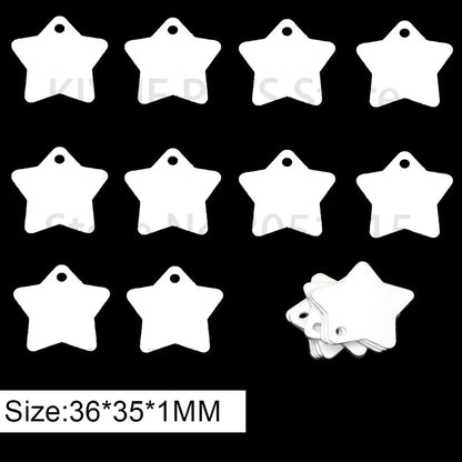 20Pcs Wholesale Personalized Pet ID Nameplate  Heat Transfer Aluminum Blank Hang Tag Customized Key Ring Accessories Pendant