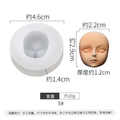 3D Baby Face Silicone Molds Human Facial Mould DIY Doll Modified Polymer Clay Fondant Cake Decor Action figure Handmade Mold