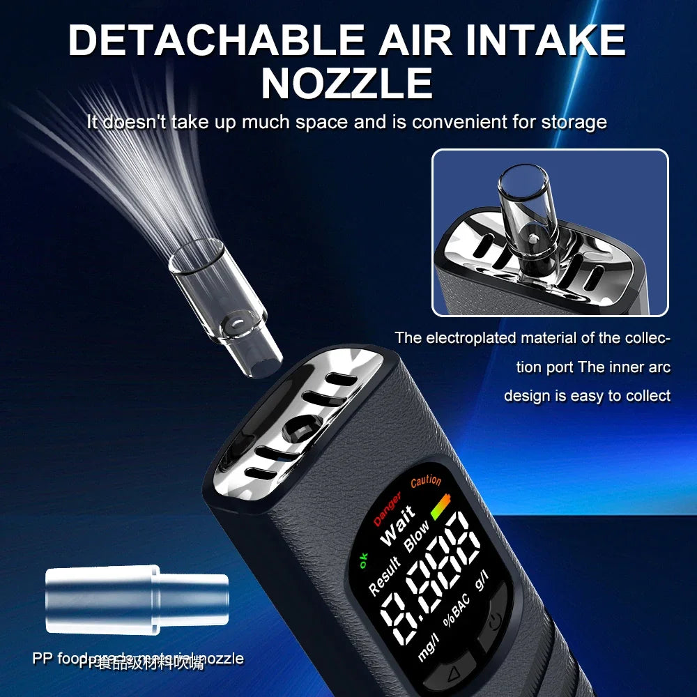 Digital Alcohol Tester Professional Alcohol Detector Breathalyzer Police Alcotester LCD Display Drunk Driving Test for Home